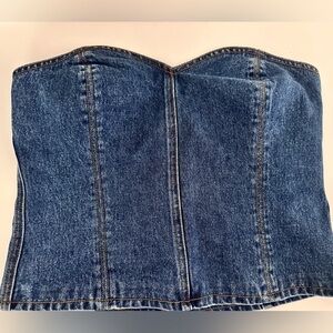 Dark Blue Denim Corset Top